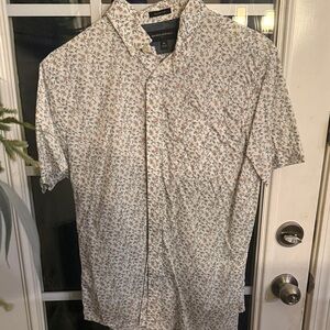 Banana Republic Men's Short Sleeve Floral Shirt - Cream